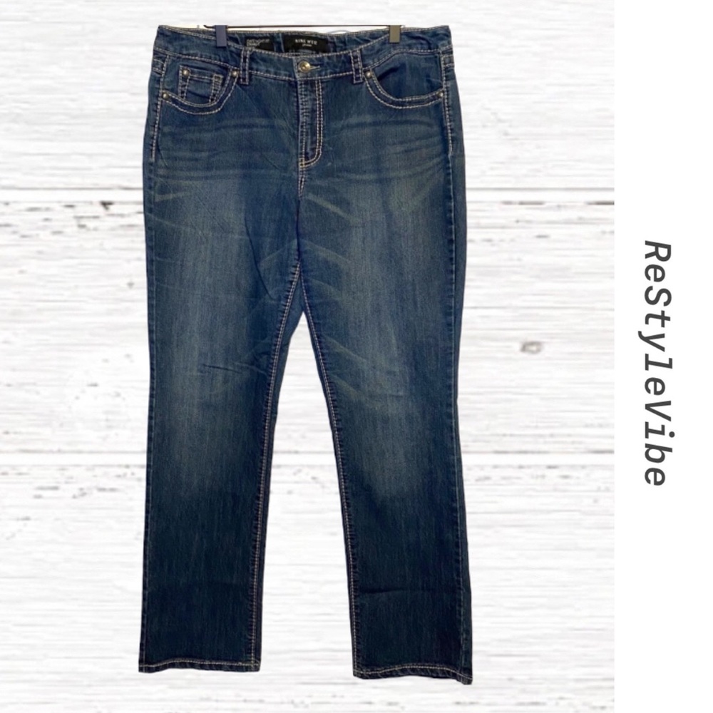 Nine West Women’s Size 32/14R Denim Jeans Straight Fit Style Stretch Date Night